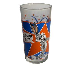VTG Y2K Bugs Bunny Cartoon Smuckers Glass Looney Tunes What's Up Doc Tumbler Cup